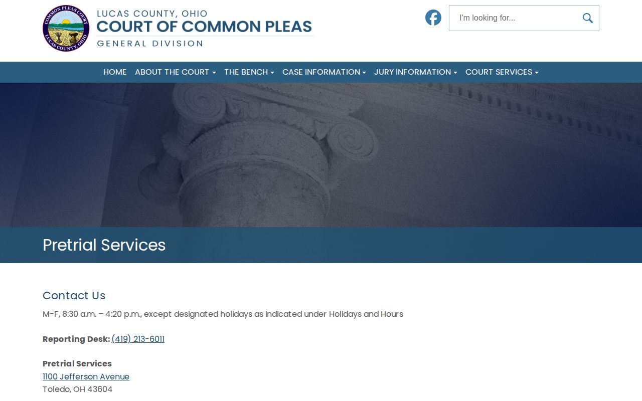 Lucas County Pretrial Services and 24-hour release assistance