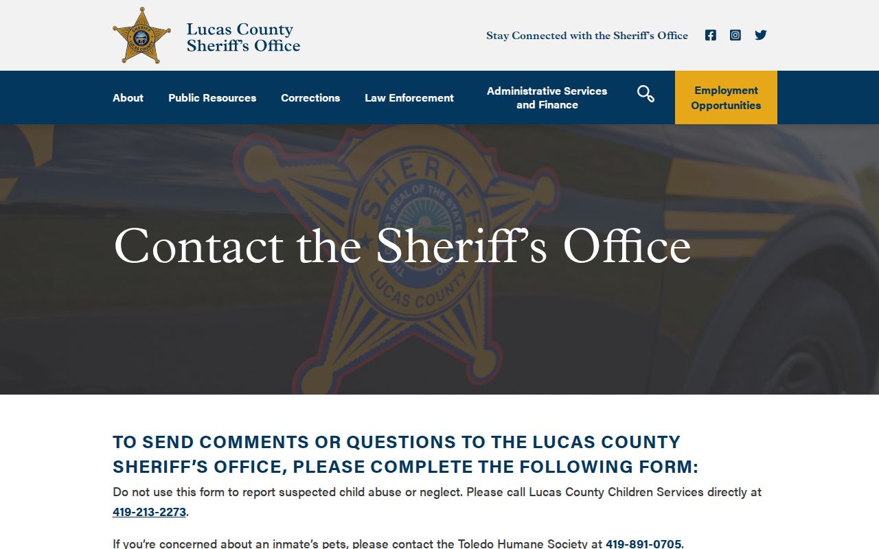 Lucas County Corrections Center release contact directory